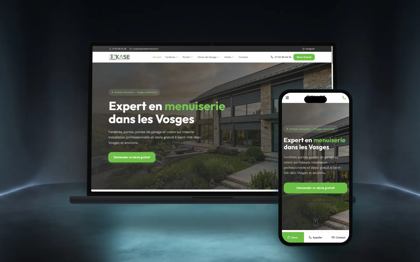 Kasé Fermetures — Joinery & Fittings website by Qodmark